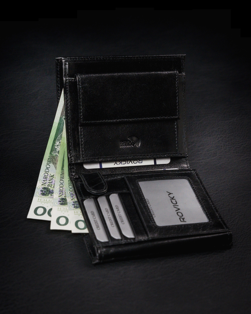 Гаманець чоловічий Rovicky 1552-03-BOR-1355 Black-Black Гаманець чоловічий Rovicky 1552-03-BOR-1355 Black-Black